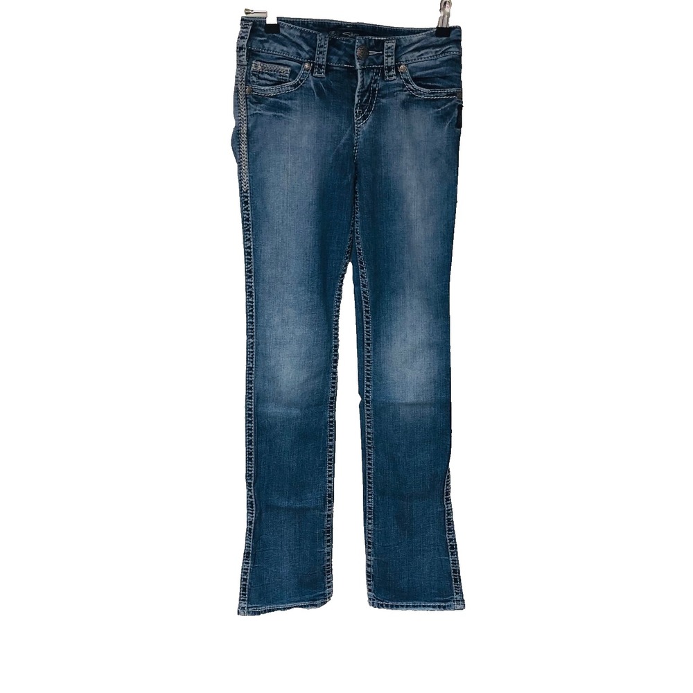 Silver Jeans‎ Suki Flap 17 Jeans Women 25 Actual 26 x 32 Slim Bootcut Med Wash